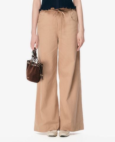  GIGI - Quần nữ ống rộng phối dây rút 