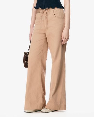  GIGI - Quần nữ ống rộng phối dây rút 