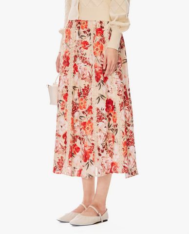  GIGI - Chân váy phom suông midi họa tiết hoa 