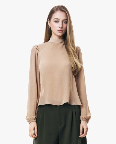  GIGI - Áo kiểu nữ cổ cao tay phồng 