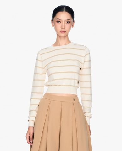  GIGI - Áo dệt kim cổ tròn tay dài hiện đại 
