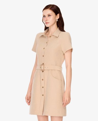  GIGI - Đầm sơ mi mini tay ngắn phối thắt lưng 