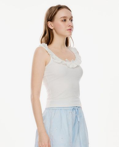  GIGI - Áo hai dây nữ cổ tròn viền ren 