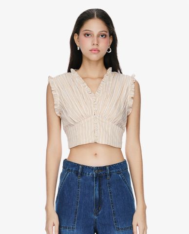  GIGI - Áo sát nách nữ phom croptop cổ V thời thượng 