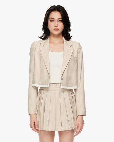  GIGI - Áo khoác blazer nữ cổ V tay dài phom croptop 