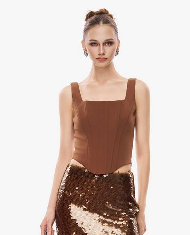  GIGI - Áo hai dây nữ cổ vuông dáng corset 