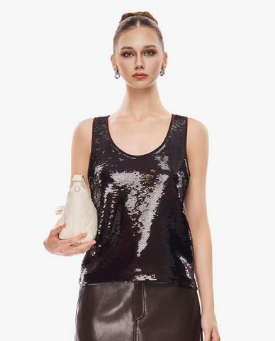  GIGI - Áo ba lỗ nữ cổ tròn đính sequin 