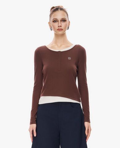  GIGI - Áo thun nữ cổ tròn tay dài phom ôm 