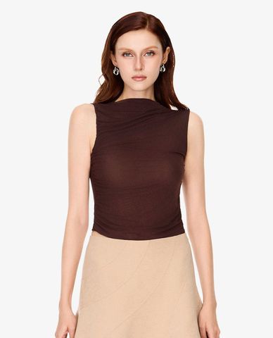  GIGI - Áo sát nách nữ phom ôm xếp nếp 