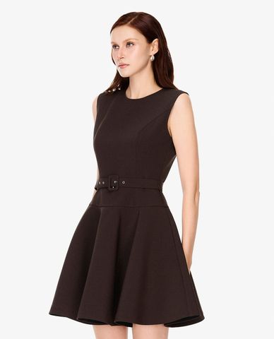  GIGI - Đầm sát nách mini cổ tròn phối thắt lưng 