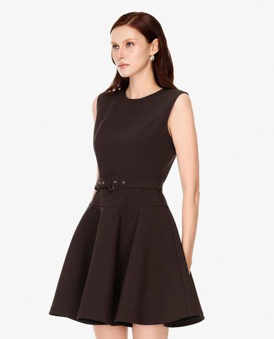  GIGI - Đầm sát nách mini cổ tròn phối thắt lưng 