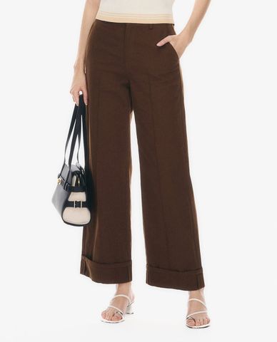  GIGI - Quần nữ ống rộng lai gập thanh lịch 