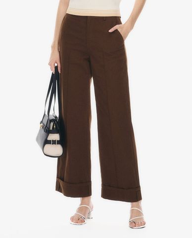  GIGI - Quần nữ ống rộng lai gập thanh lịch 