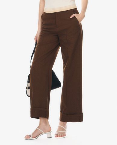  GIGI - Quần nữ ống rộng lai gập thanh lịch 