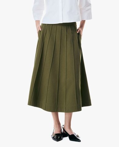  GIGI - Chân váy xếp li midi dáng xòe 
