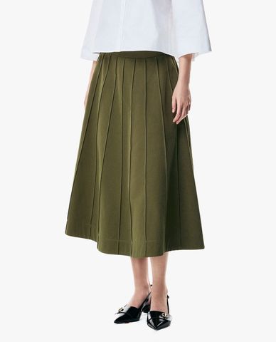  GIGI - Chân váy xếp li midi dáng xòe 