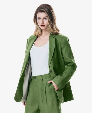  GIGI - Áo khoác blazer nữ cổ ve tay dài một hàng nút 