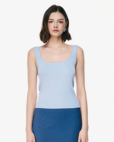  GIGI - Áo hai dây nữ cổ vuông họa tiết đục lỗ nhí 