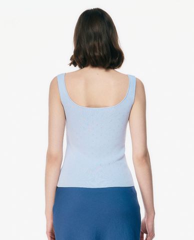  GIGI - Áo hai dây nữ cổ vuông họa tiết đục lỗ nhí 