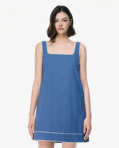  GIGI - Đầm hai dây mini cổ vuông phom suông 
