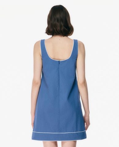  GIGI - Đầm hai dây mini cổ vuông phom suông 