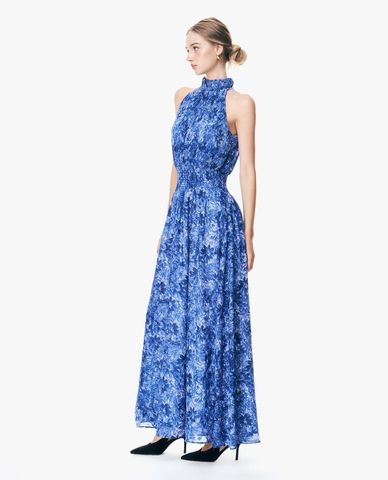  GIGI - Đầm maxi cổ yếm nhún eo họa tiết hoa 