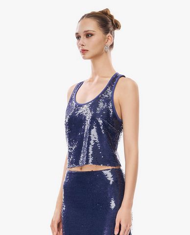  GIGI - Áo ba lỗ nữ phom croptop đính sequin 