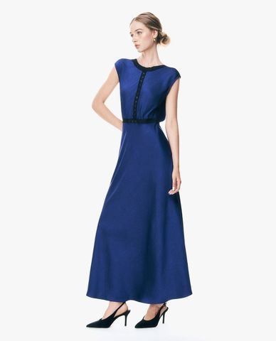  GIGI - Đầm sát nách maxi cổ tròn viền ren 