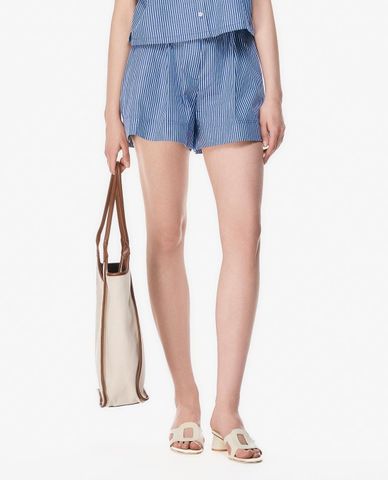  GIGI - Quần short nữ ống rộng lưng thun kẻ sọc 