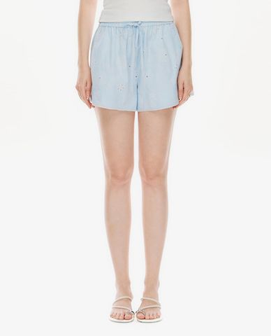  GIGI - Quần short nữ ống rộng lưng thun phối dây rút 