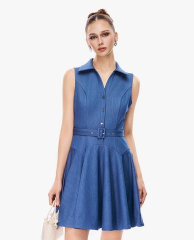  GIGI - Đầm sát nách mini phối thắt lưng 