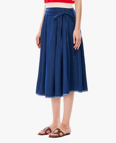  GIGI - Chân váy denim midi thắt nơ 