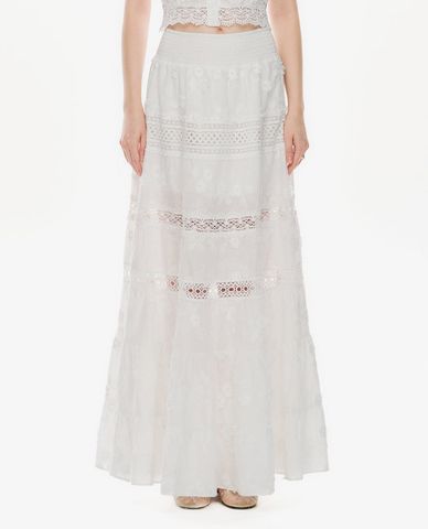  GIGI - Chân váy xếp tầng maxi phối ren 
