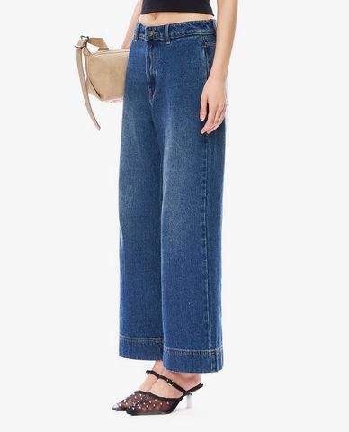  GIGI - Quần jeans nữ ống rộng wash bạc 