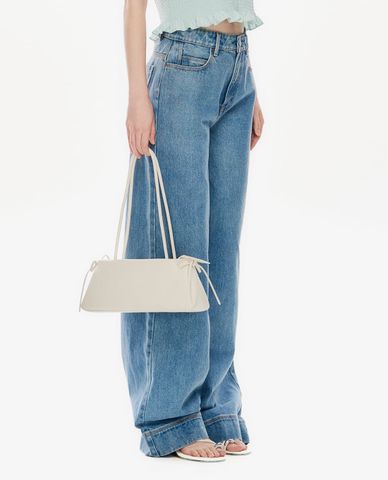  GIGI - Quần jeans nữ ống rộng wash bạc 