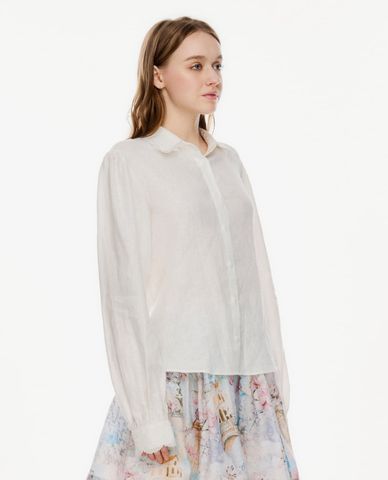  GIGI - Áo sơ mi nữ cổ bẻ tay dài viền ren 