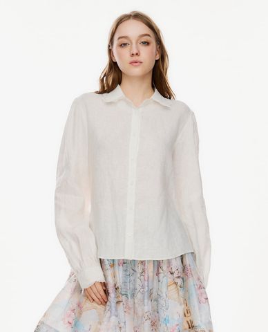  GIGI - Áo sơ mi nữ cổ bẻ tay dài viền ren 