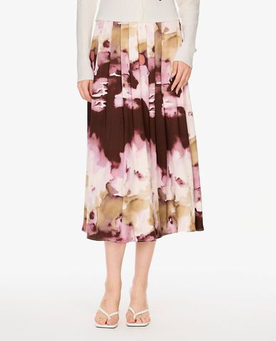  GIGI - Chân váy xếp li midi in hoa 