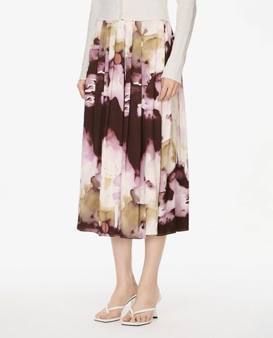  GIGI - Chân váy xếp li midi in hoa 