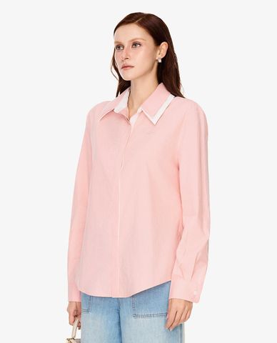  GIGI - Áo sơ mi nữ cổ bẻ tay dài phom suông 