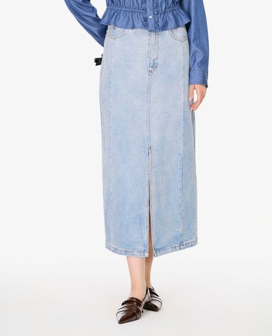  GIGI - Chân váy denim phom midi xẻ tà cá tính 