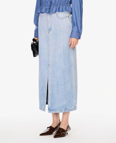  GIGI - Chân váy denim phom midi xẻ tà cá tính 