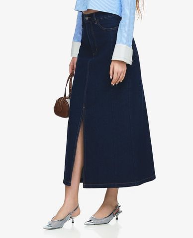  GIGI - Chân váy denim phom midi xẻ tà cá tính 