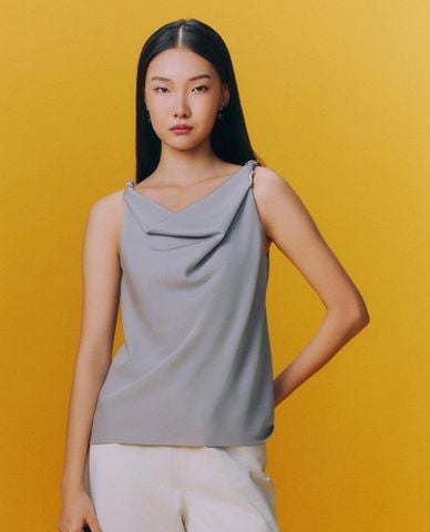  GIGI - Áo sát nách cổ đổ thời thượng 
