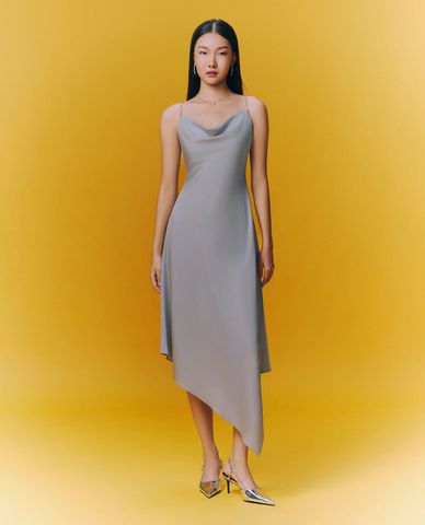  GIGI - Đầm hai dây midi cổ đổ sang trọng 