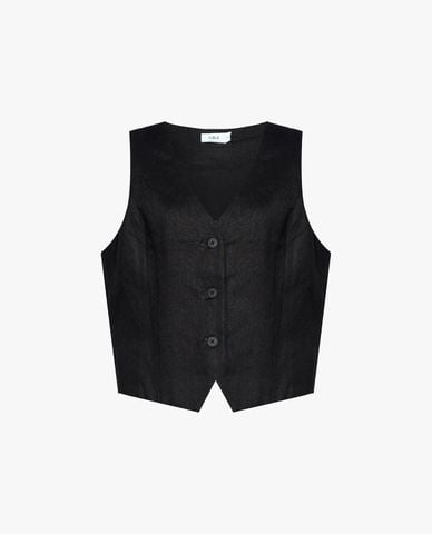  GIGI - Áo khoác gilet nữ cổ V cổ điển 