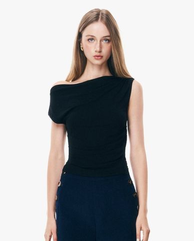  GIGI - Áo trễ vai nữ bất đối xứng phom ôm 