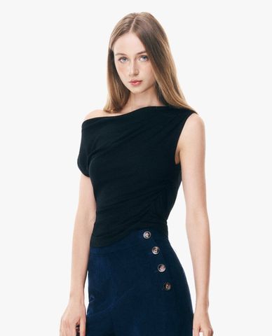  GIGI - Áo trễ vai nữ bất đối xứng phom ôm 