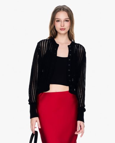  GIGI - Áo khoác cardigan nữ cổ tròn tay dài trẻ trung 