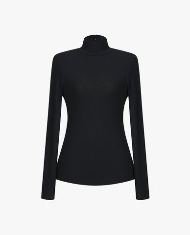  GIGI - Áo dệt kim nữ cổ lọ tay dài phom ôm 